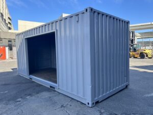 中古20ft　ドライスチール　サイド3mシャッター付き
