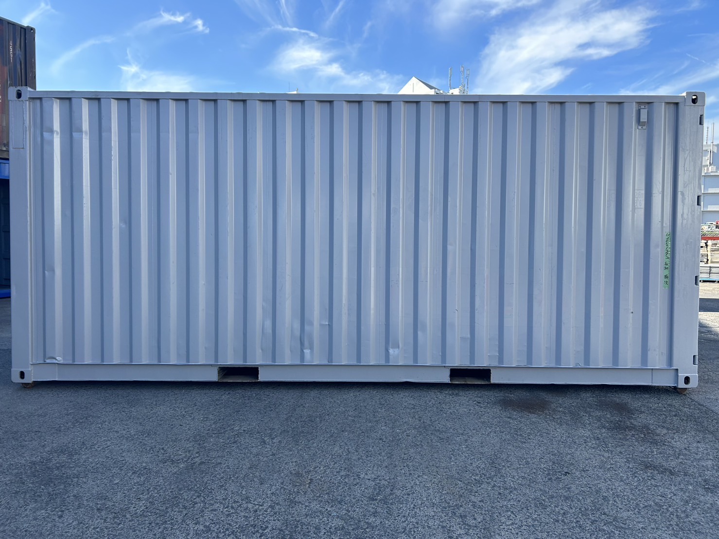 中古20ft　ドライスチール　サイド3mシャッター付き