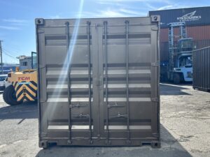 中古20ft　右パネルフルサイドシャッター付きコンテナ