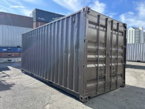中古20ft　右パネルフルサイドシャッター付きコンテナ