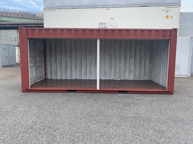 中古20FT ドライスチールコンテナ 右パネルフルシャッター付き TKCU2867040