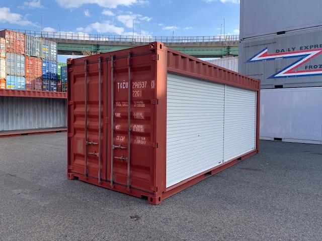 中古20FT ドライスチールコンテナ 右パネルフルシャッター付き TKCU2965370