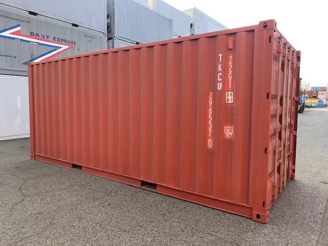 中古20FT ドライスチールコンテナ 右パネルフルシャッター付き TKCU2965370