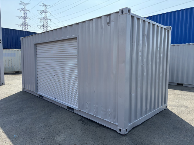 【東北】中古20ft　右パネル3mシャッター付きコンテナ【U3056962】