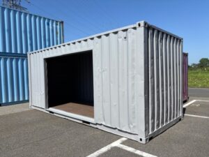 【北陸】中古20ft ドライスチールコンテナ　3mシャッター付き①