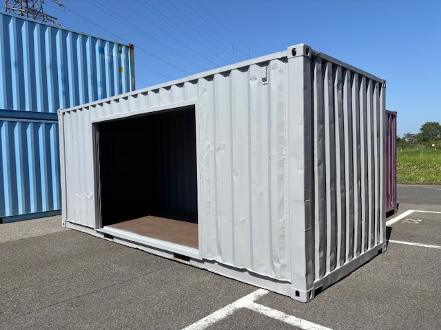 【北陸】中古20ft ドライスチールコンテナ　3mシャッター付き①