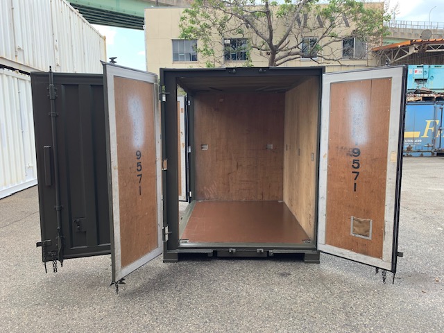 【神戸】中古6FT ドライスチールコンテナ（OD色）TKCU9571