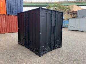 【神戸】中古6FT ドライスチールコンテナ（ブラック）TKCU9412