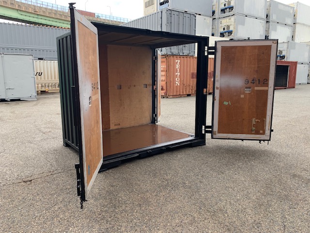 【神戸】中古6FT ドライスチールコンテナ（ブラック）TKCU9412