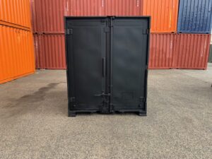 【神戸】中古6FT ドライスチールコンテナ（ブラック）TKCU1095