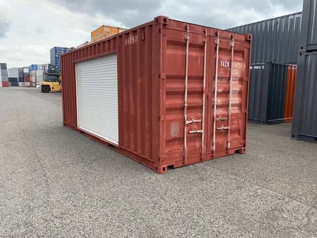 【神戸】中古20ft ドライスチールコンテナ 左パネル3mシャッター付き TKCU3547576