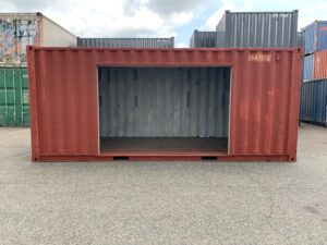 【神戸】中古20ft ドライスチールコンテナ 左パネル3mシャッター付き TKCU3547576