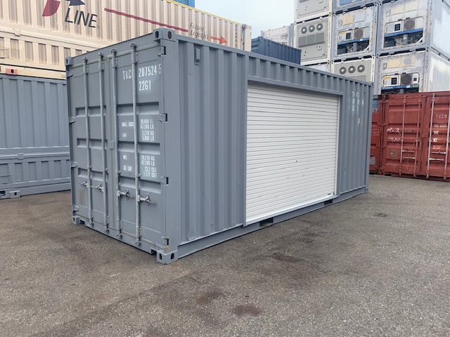 【神戸】中古20ft ドライスチールコンテナ 右パネル3mシャッター付き TKCU2075245