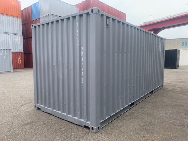 【神戸】中古20ft ドライスチールコンテナ 右パネル3mシャッター付き TKCU2075245