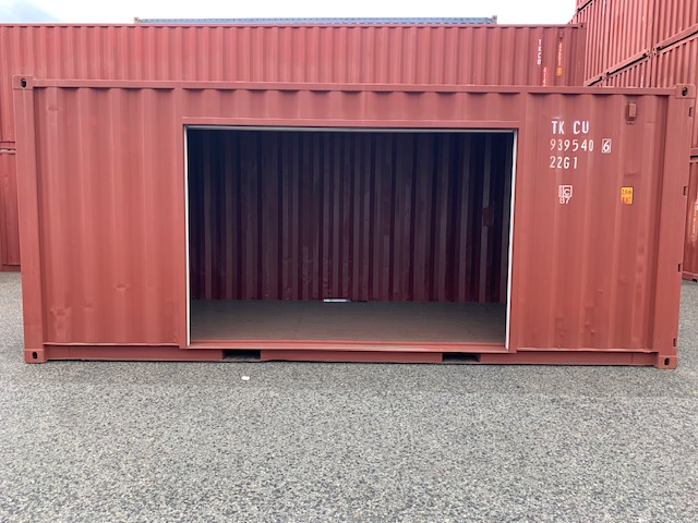 【神戸】中古20ft ドライスチールコンテナ 左パネル3mシャッター付き TKCU9395406