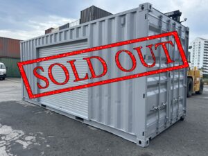 【横浜】中古20FTドライスチールコンテナ　外装塗装・左パネル3mシャッター付き(U1887776)