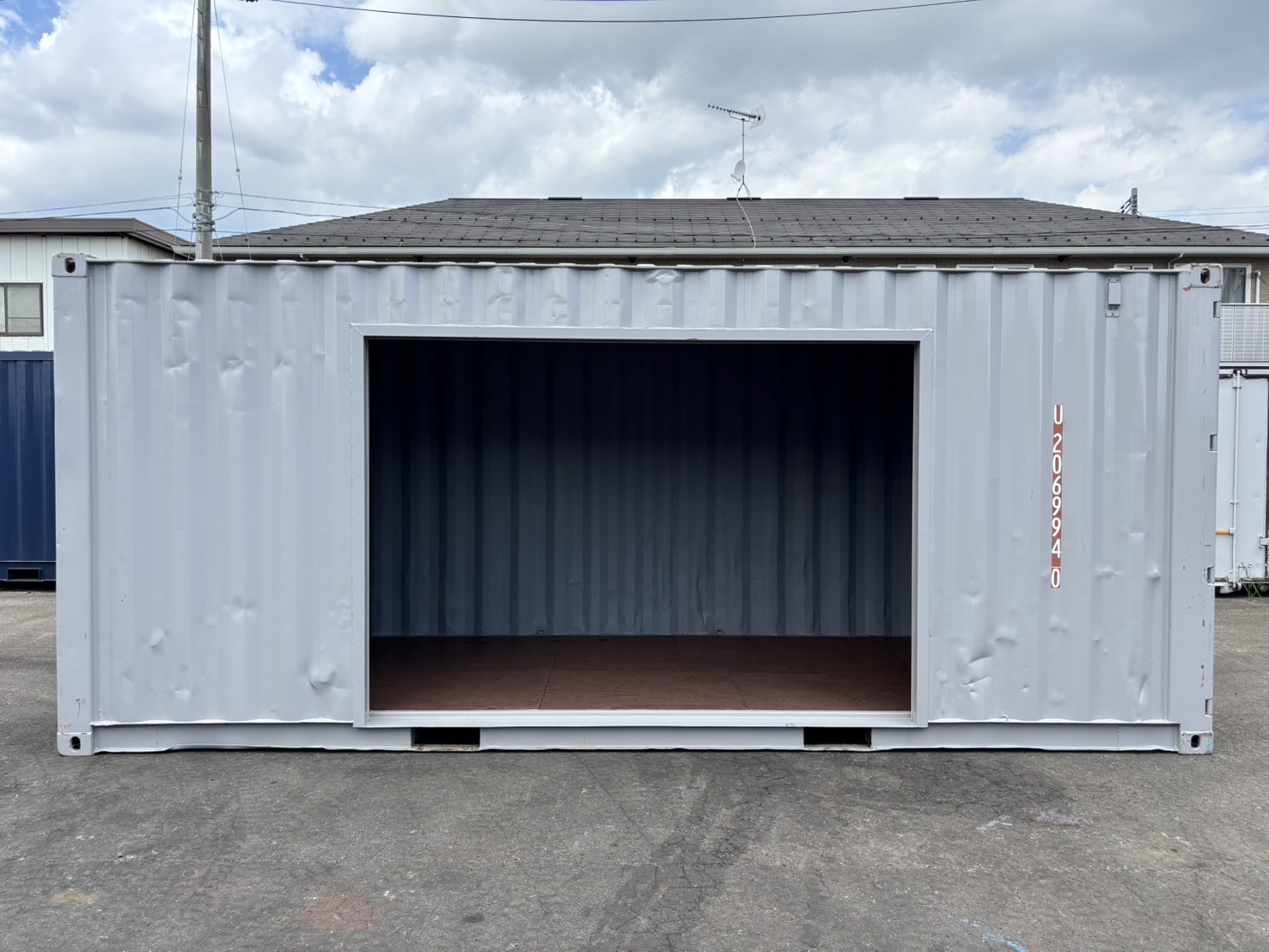 【東北】中古20ft　左パネル3mシャッター付きコンテナ【U2069940】