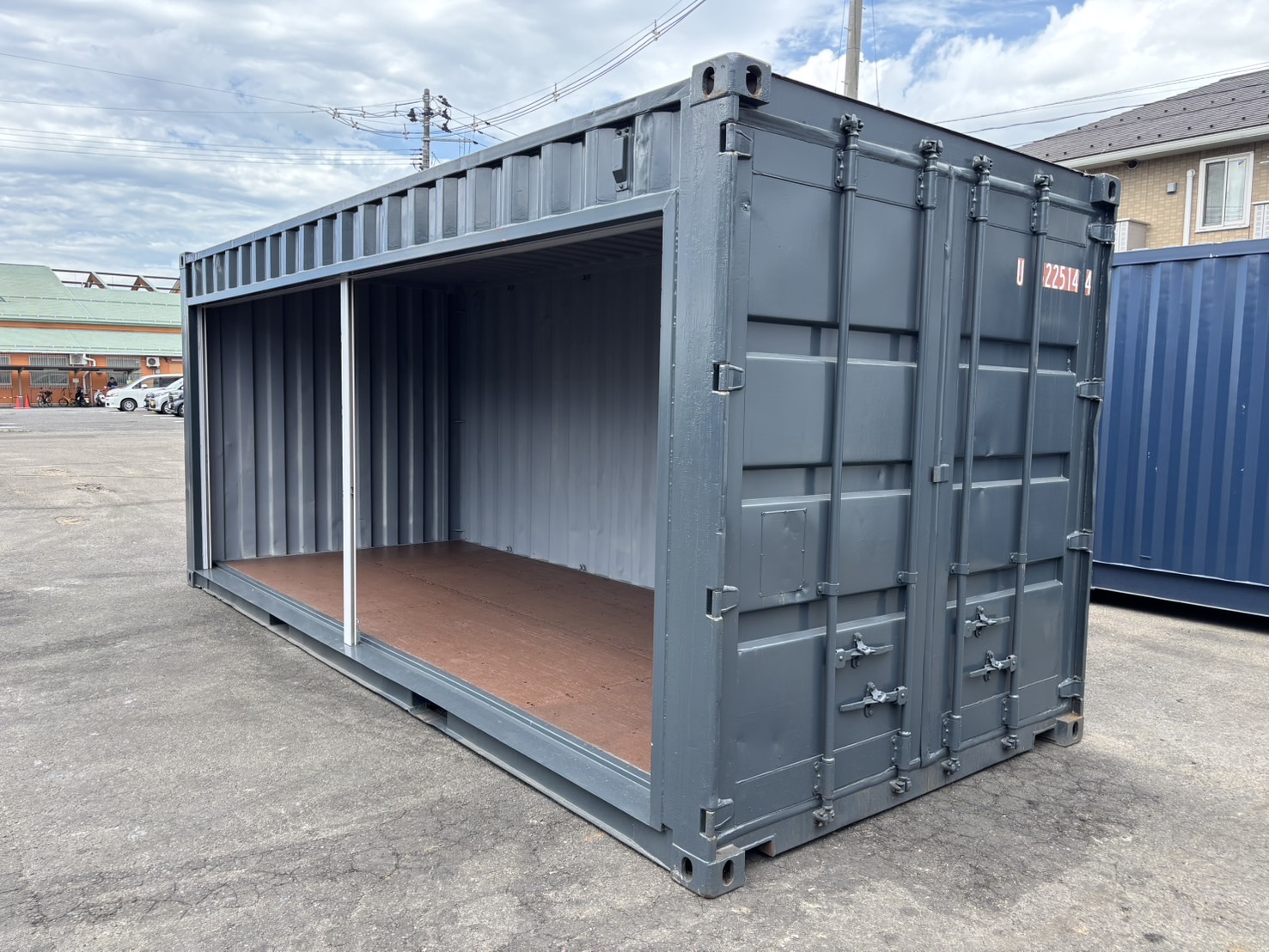 【東北】中古20ft　左パネルフルサイドシャッター付きコンテナ【U3225144】