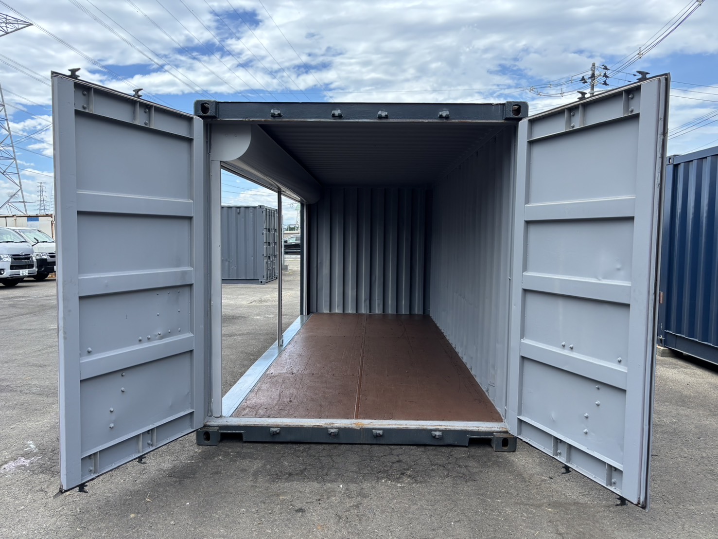 【東北】中古20ft　左パネルフルサイドシャッター付きコンテナ【U3225144】