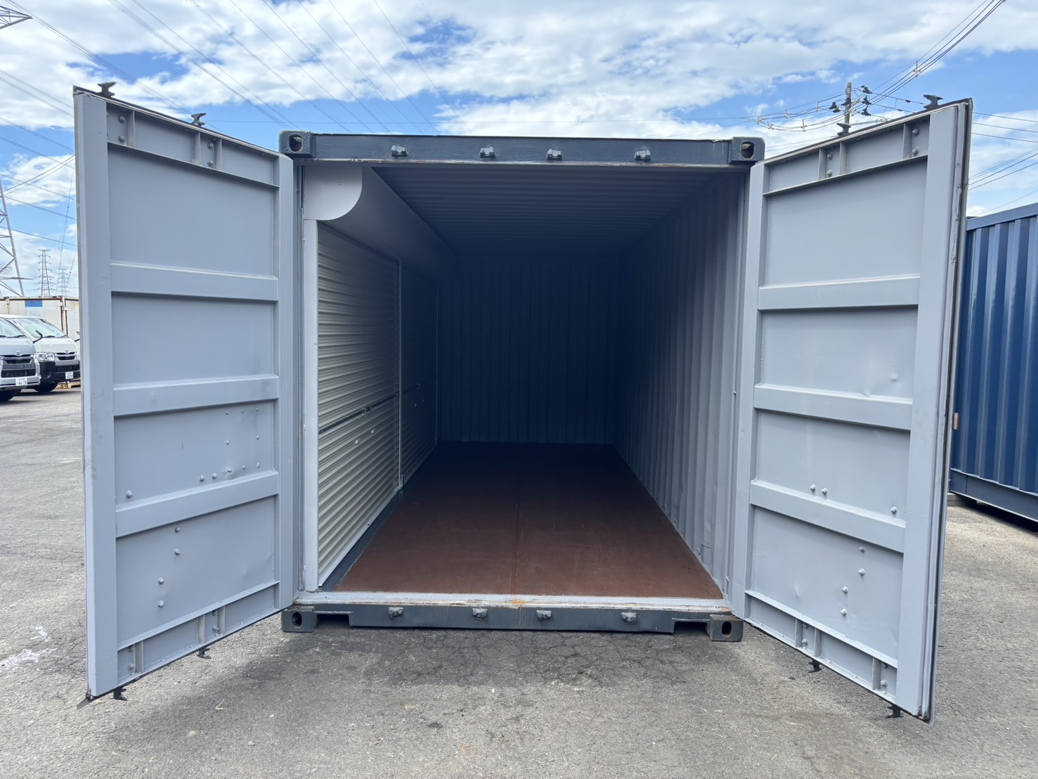 【東北】中古20ft　左パネルフルサイドシャッター付きコンテナ【U3225144】