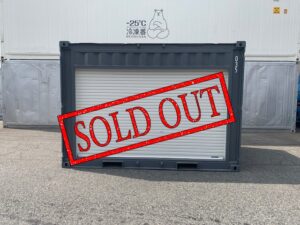 【神戸】中古12ftドライスチールコンテナ　シャッター付き/紺色塗装　TKCU035