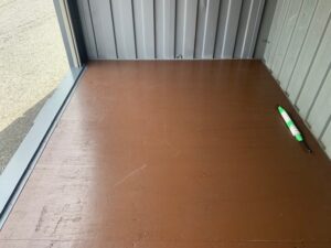 【神戸】中古12ftドライスチールコンテナ　シャッター付き/紺色塗装　TKCU035