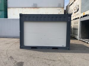 【神戸】中古12ftドライスチールコンテナ　シャッター付き/紺色塗装　TKCU016