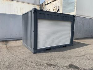 【神戸】中古12ftドライスチールコンテナ　シャッター付き/紺色塗装　TKCU016