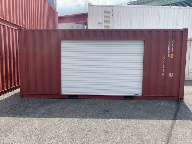 【神戸】中古20ft ドライスチールコンテナ 右パネル3mシャッター付き TKCU2573919