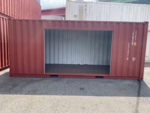 【神戸】中古20ft ドライスチールコンテナ 右パネル3mシャッター付き TKCU2573919