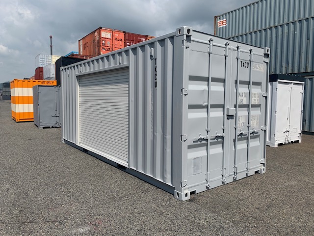 【神戸】中古20ft ドライスチールコンテナ 左パネル3mシャッター付き TKCU2072227