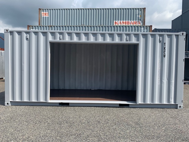 【神戸】中古20ft ドライスチールコンテナ 左パネル3mシャッター付き TKCU2072227