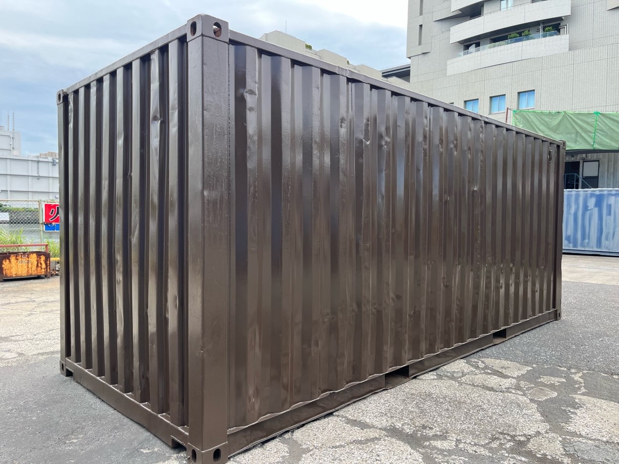 【横浜】中古20FTドライスチールコンテナ　外装塗装・右パネル3mシャッター付き(U2477068)