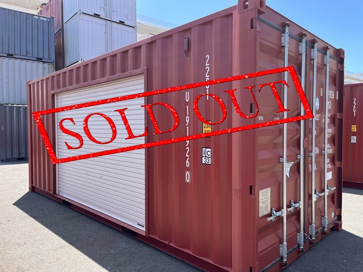 【横浜】新古20FTドライスチールコンテナ　左パネル3mシャッター仕様(FTAU1919260)