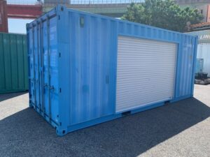 【神戸】中古20ft ドライスチールコンテナ 右パネル3mシャッター付き TKCU1400160