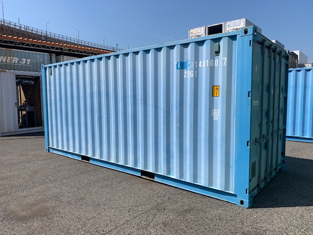 【神戸】中古20ft ドライスチールコンテナ 右パネル3mシャッター付き TKCU1401607