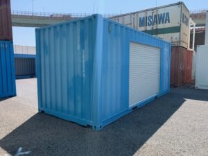 【神戸】中古20ft ドライスチールコンテナ 左パネル3mシャッター付き TKCU1400489