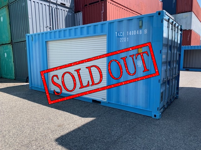 【神戸】中古20ft ドライスチールコンテナ 左パネル3mシャッター付き TKCU1400489