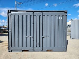 中古12FTドライスチールコンテナ No122 グレー塗装済み