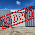 中古20FTドライスチールコンテナ TKCU8168255 2mシャッター、外装グレー錆止め塗装済み