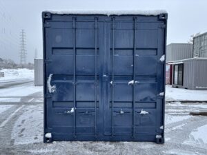 【北陸】中古20ft ドライスチールコンテナ　3mシャッター付き　紺色塗装