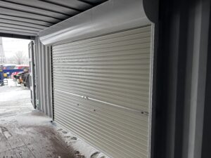 【北陸】中古20ft ドライスチールコンテナ　3mシャッター付き　紺色塗装