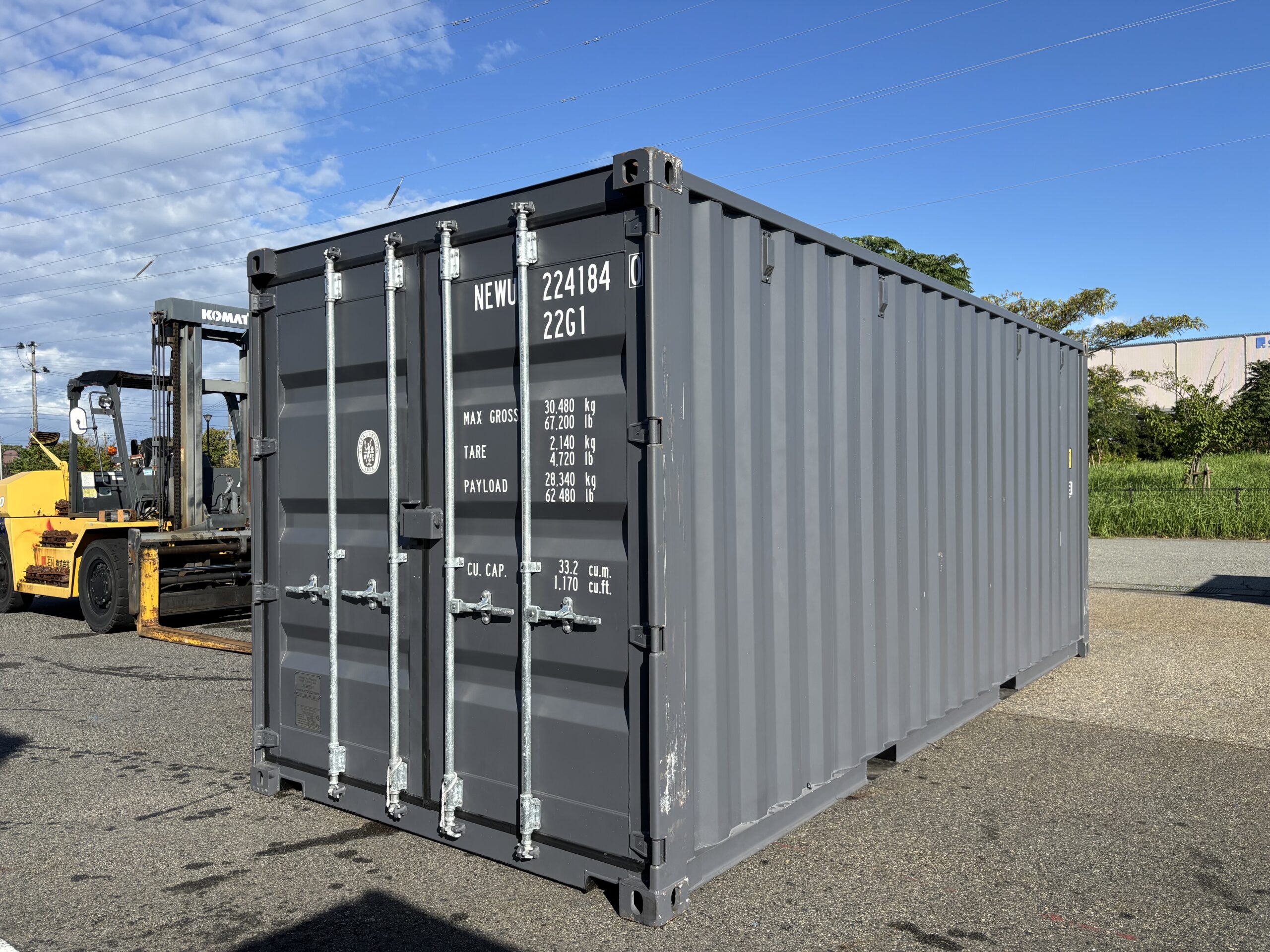 【北陸】新造20ft ドライスチールコンテナ（ダークグレー）