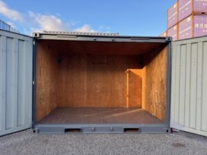 【神戸】中古12FT ドライスチールコンテナ　グレー塗装　TKCU99Y185