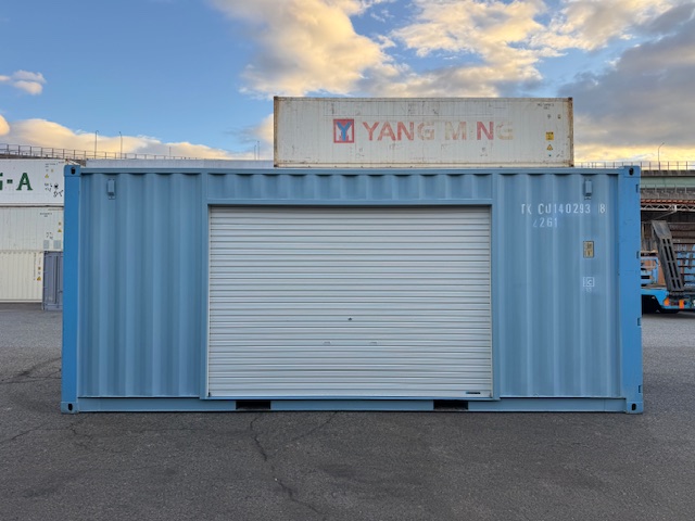 【神戸】中古20FT ドライスチールコンテナ 左パネル3mシャッター付き TKCU1402938