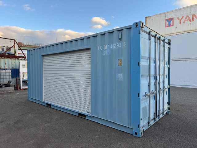 【神戸】中古20FT ドライスチールコンテナ 左パネル3mシャッター付き TKCU1402938