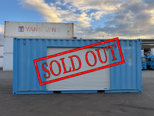 【神戸】中古20FT ドライスチールコンテナ 左パネル3mシャッター付き TKCU1403087