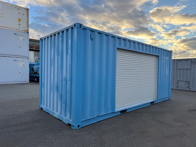 【神戸】中古20FT ドライスチールコンテナ 左パネル3mシャッター付き TKCU1403087