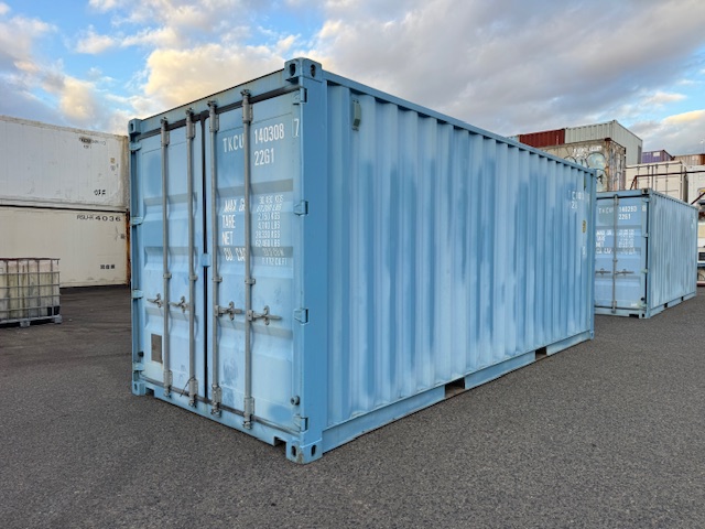 【神戸】中古20FT ドライスチールコンテナ 左パネル3mシャッター付き TKCU1403087