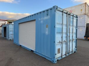 【神戸】中古20FT ドライスチールコンテナ 左パネル3mシャッター付き TKCU1403087